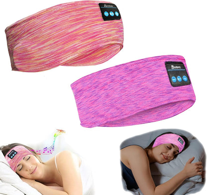 Bluetooth Headphones, Sleep Headphones Headband Wireless for Sleeping Side Sleepers - Adjustable Sleep Headphone, and Bluetooth Headbands for Women (Pink)