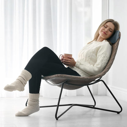 HOMBYS Cervial Neck Pillow for Recliner, Foam Headrest Cushion for Sleeping, Medium Firm Neck Support for Couch, Office Chair and Car, Non-Slip Backing and Elastic Straps, Dark Grey