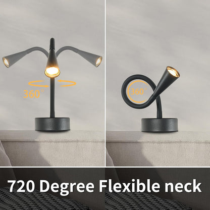Black Headboard Reading Light, No Drilling Wall Mounted Reading Lights for Bedside, Book Light for Bedtime Reading, Buttonless Dimmable Reading Lamp, Movable Gooseneck Reading Sconces for Bedroom