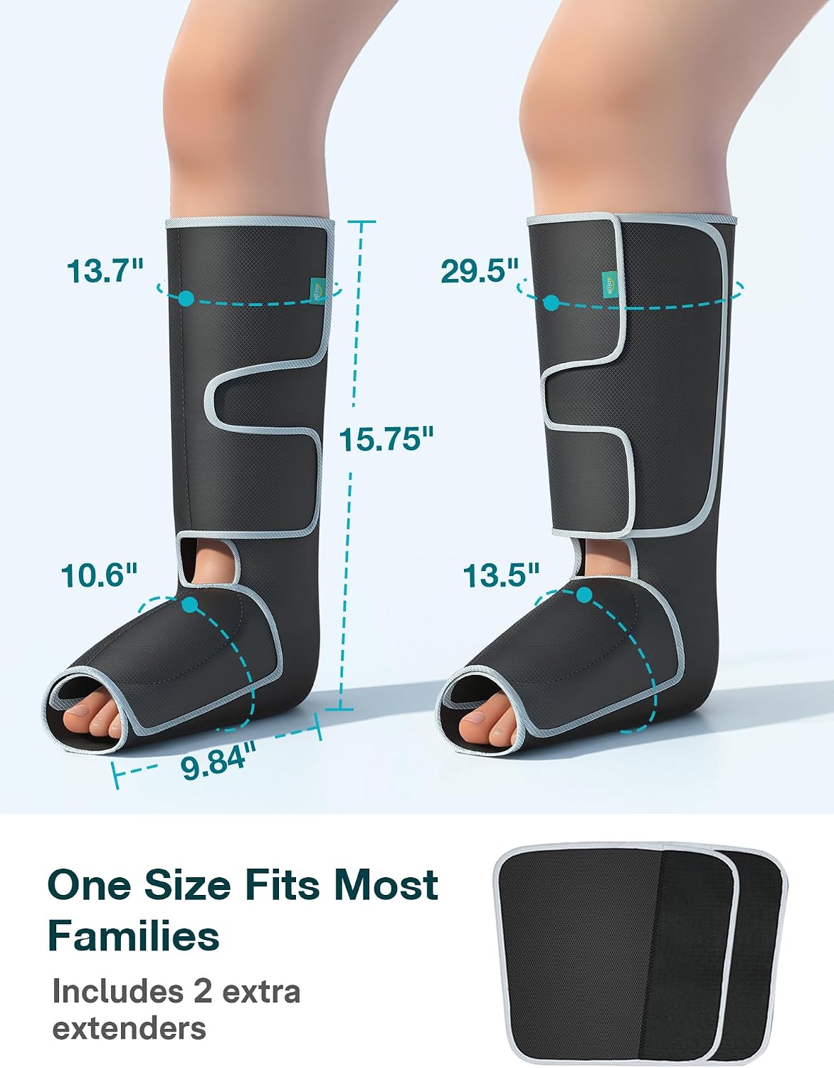 ALLJOY Leg Massager for Circulation and Pain Relief FSA,Gifts for Men Women | Leg Massager with Heat and Compression Helpful for Vericose Veins, Fatigue, Cramps, Swelling, Edema