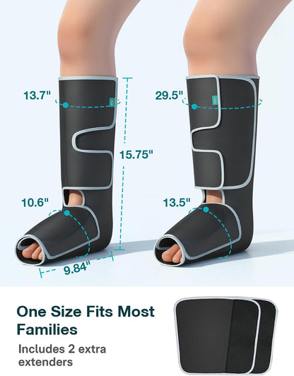 ALLJOY Leg Massager for Circulation and Pain Relief FSA,Gifts for Men Women | Leg Massager with Heat and Compression Helpful for Vericose Veins, Fatigue, Cramps, Swelling, Edema