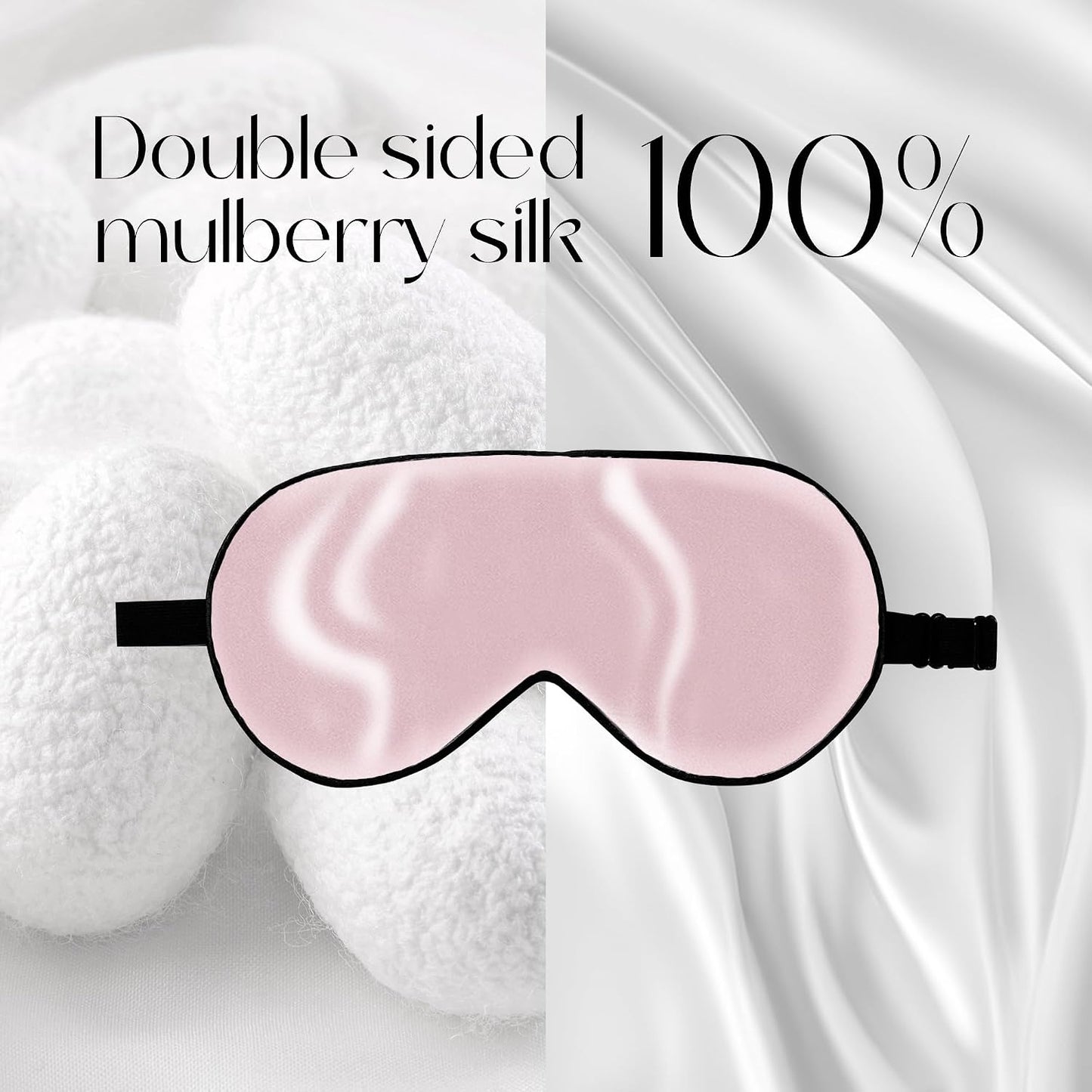 ZIMASILK Adjustable 100% Mulberry Silk Sleep Mask | Super-Smooth Soft Natural Silk Eye Mask for Sleep, Travel, Multiple Color Options ( Navy Blue )