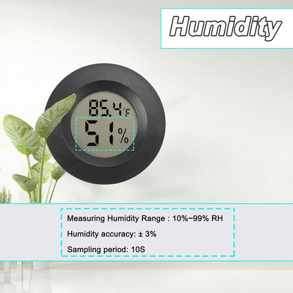 Hygrometer Thermometer Digital Humidity Meter 2 Pack | Mini Size,℉/℃ Conversion Indoor/Outdoor Humidity Monitor Reptile Thermometer For Greenhouse Garden Cellar