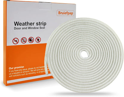 Bruiefpap 39.4FT Weather Stripping for Doors and Windows, Self-Adhesive Soundproofing Door Seal, Door Insulation for Sliding, Exterior, Frames and Front, 0.35'' Wide x 0.35'' Thick, Grey