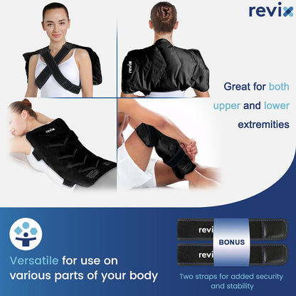 REVIX XXL Full Back Ice Pack Wrap, Reusable Gel Cold Compress for Upper and Lower Back, Long-Lasting Flexible Ice Pack for Muscle Fatigue, Soreness, and Post-Workout Recovery