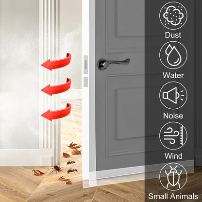 ToLanbbt T-Shaped Door Draft Stopper 1.97 in x 20 FT Silicone Weather Stripping Door Seal Double-Sided Adhesive Draft Seal Tape for Doors Windows and Shower Glass Gaps, Side, Frame, Clear