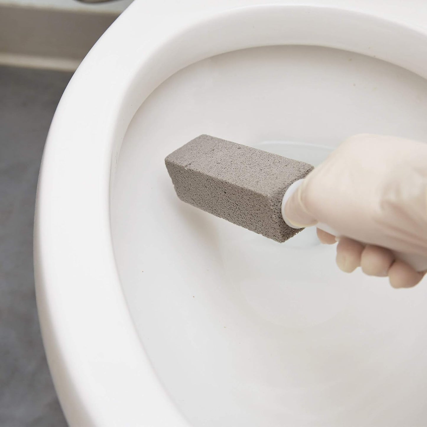 PUMIE Toilet Bowl Ring Stain Remover, Pumice Stone For Toilet, Hard Water & Tough Stains on Kitchen, Sinks, Tubs, Shower & Grills, Safe for Porcelain, Grey Pumice Scouring Stick w/Handle - Pack of 6 | Pumice Scouring Stick