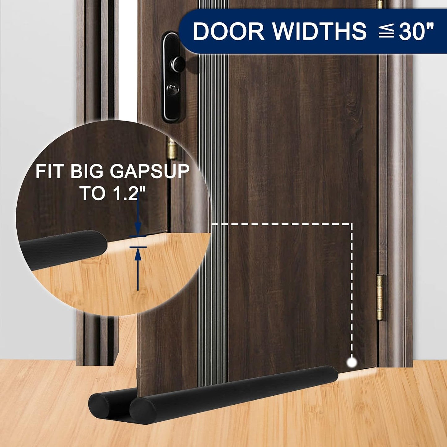 Adjustable Under Door Draft Stopper - Effectively Blocks Cold Air, Wind, Dust, and Reduces Noise - 30" Length | 30-inch adjustable under door draft stopper blocks cold air, dust, light and noise while helping improve indoor comfort