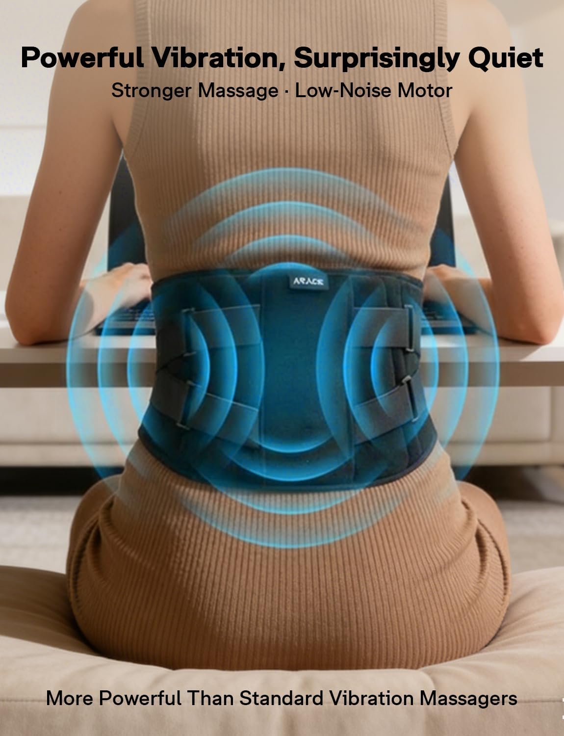 Cordless Heating Pad with Massager for Back Pain Relief, Gift for Women Men Mother Father, 47-60" Portable Lower Back Massager, Wearable Wireless Heating Pad for Cramps with 3 Heat&Timer, 5 Vibration