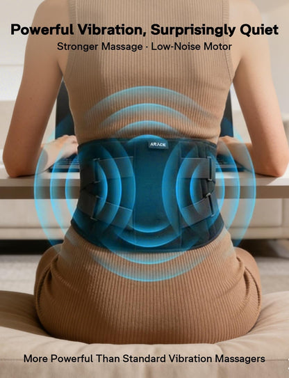 Cordless Heating Pad with Massager for Back Pain Relief, Gift for Women Men Mother Father, 47-60" Portable Lower Back Massager, Wearable Wireless Heating Pad for Cramps with 3 Heat&Timer, 5 Vibration