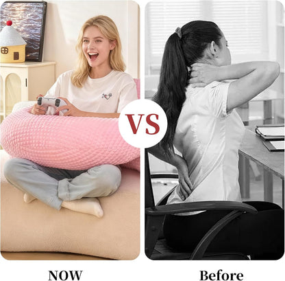 Reading Pillow with Arms for Sitting in Bed,Backrest,White Flannel,M | 17" Backrest Supports Back for College Students,Elbows & Forearms for Dorm Reading,Gaming,Watching TV