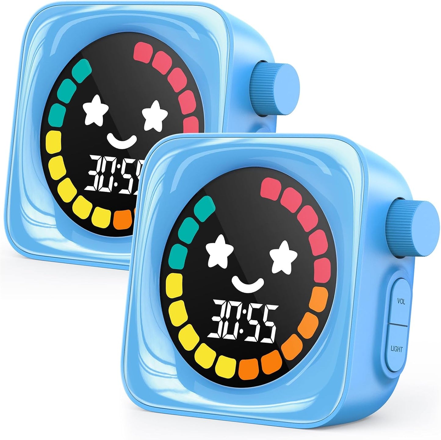Visual Timer for Kids, 99 Minute Digital Cute Kids Visual Timer Classroom Timer for Homeschool Supplies Study Teaching Time Management Tool Countdown Productivity Timer, Blue, Colorful Display