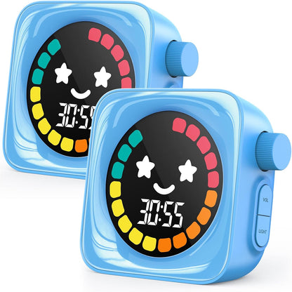 Visual Timer for Kids, 99 Minute Digital Cute Kids Visual Timer Classroom Timer for Homeschool Supplies Study Teaching Time Management Tool Countdown Productivity Timer, Blue, Colorful Display