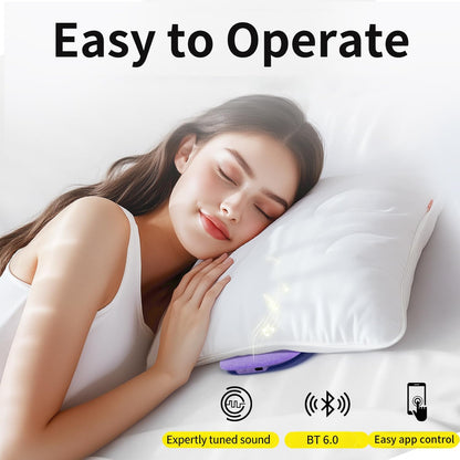 Under Pillow Speaker for Sleeping, Pillow Speaker for Sleeping with White Noise &Timer, Wireless Sleep Aid with Stereo Bass Private Sleep Headphones for Side Sleepers-Light Purple