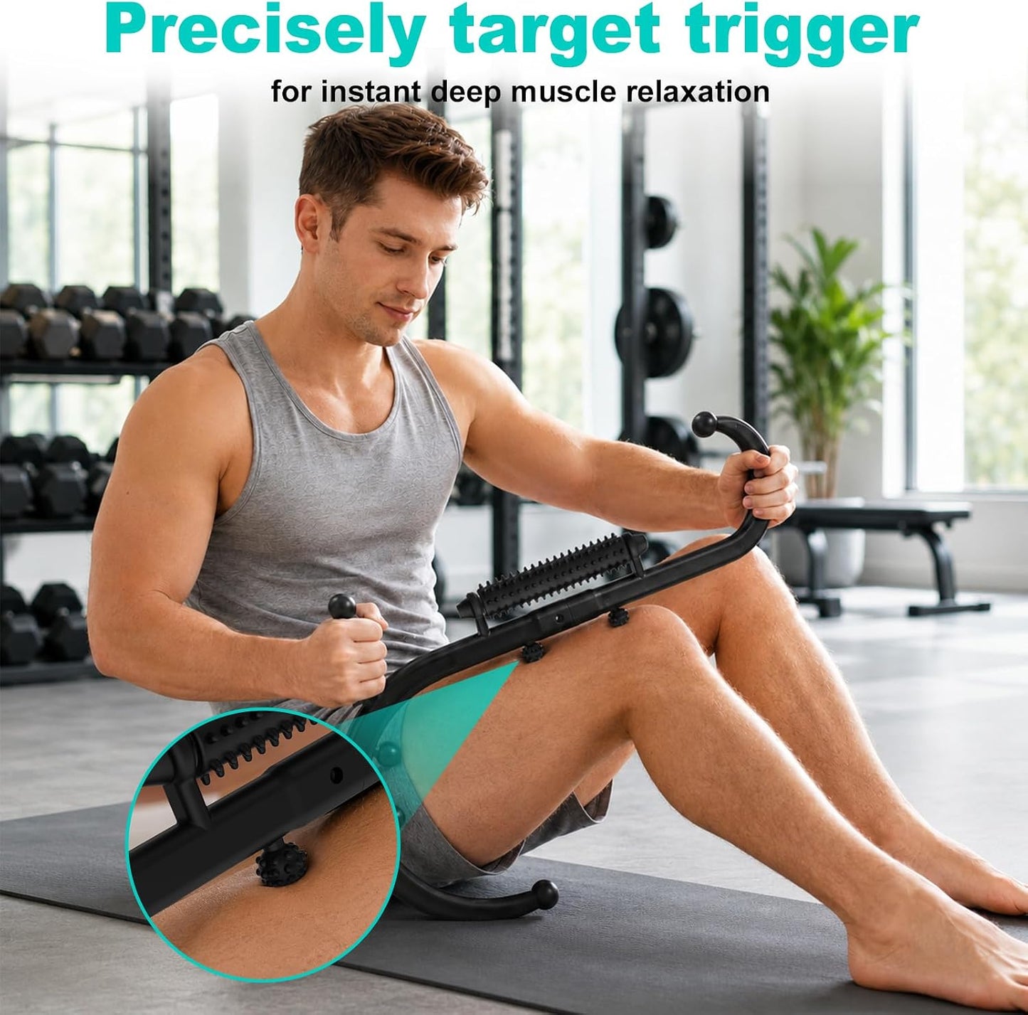 Trigger Point Massage Tool, Manual Back & Neck Massager Stick | Manual back massagers for neck & shoulder massage. Precision s-hook release tool provides deep tissue muscle knot pain relief