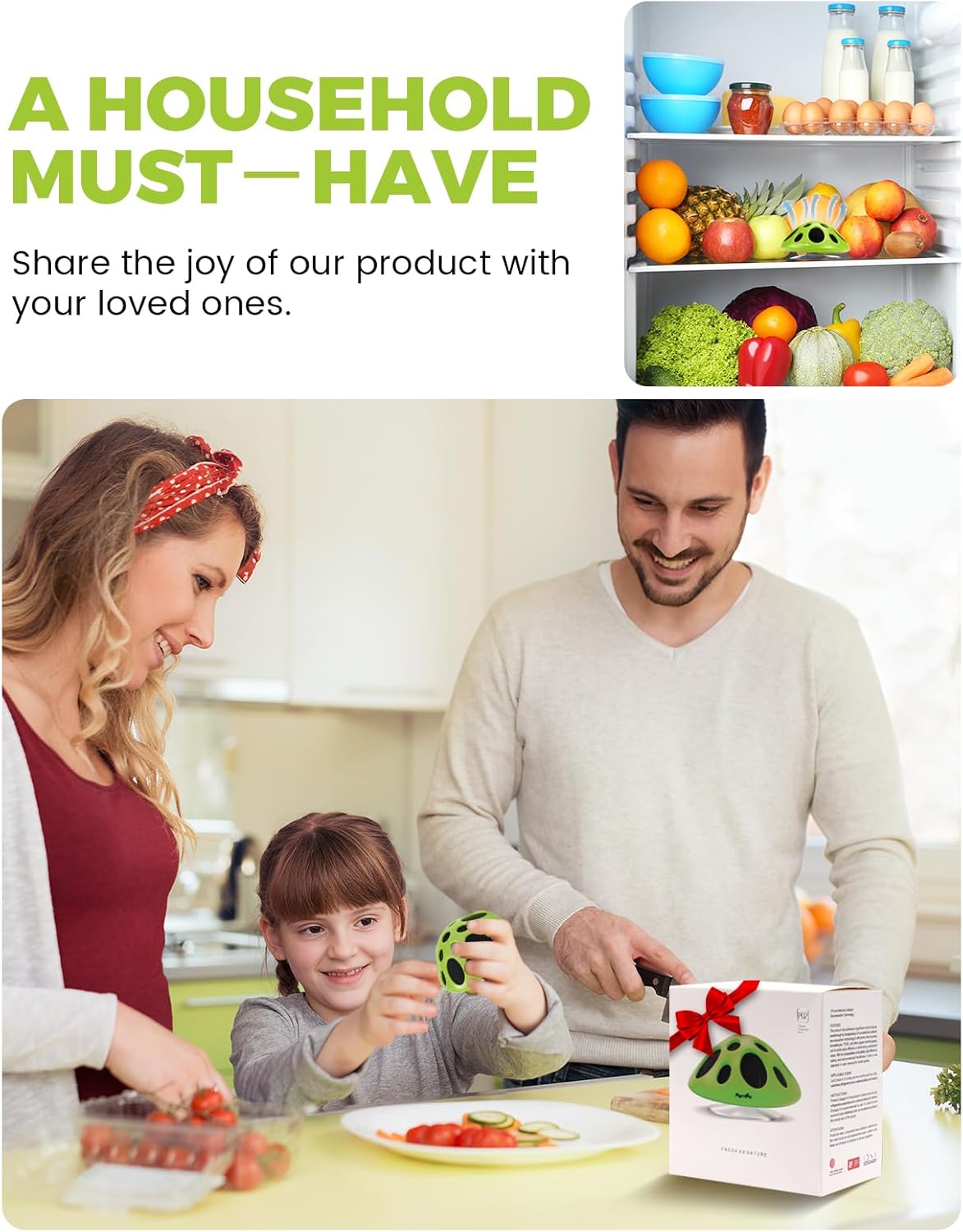 Purriko Fridge Deodorizer, Cute Refrigerator Odor Eliminator | Long Lasting, Replaces Baking Soda and Activated Carbon
