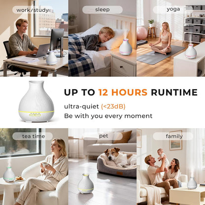 Aromatherapy Essential Oil Diffuser, 550ml Ultrasonic Fragrant Oil Large Room Humidifier, Diffusers for Home with Timer and Waterless Auto-Off, 7 Color LED Lights,Cool Mist Humidifiers