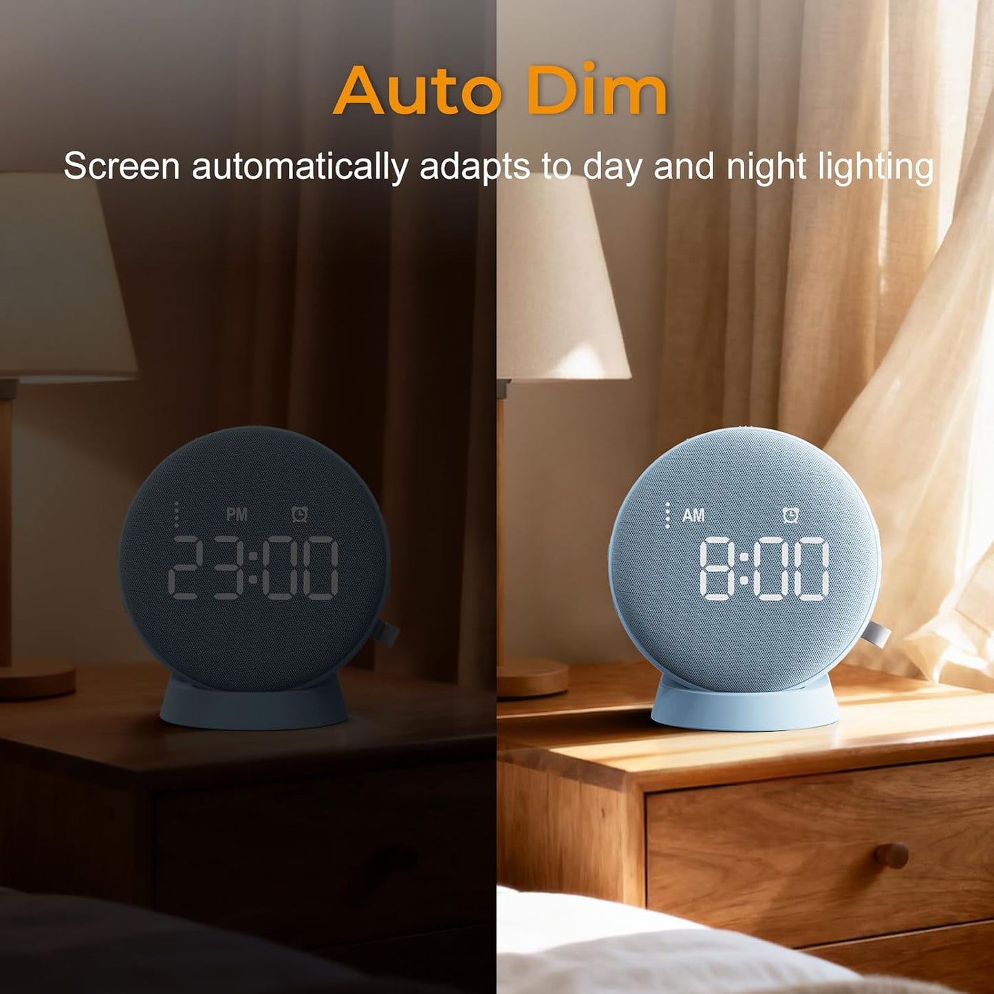 Gianna Loud Alarm Clock with Bed Shaker for Deep Sleepers and Everyday Use | Wake confidently with a powerful bed shaker, 111dB alarm and rechargeable battery for bedroom, dorm or travel