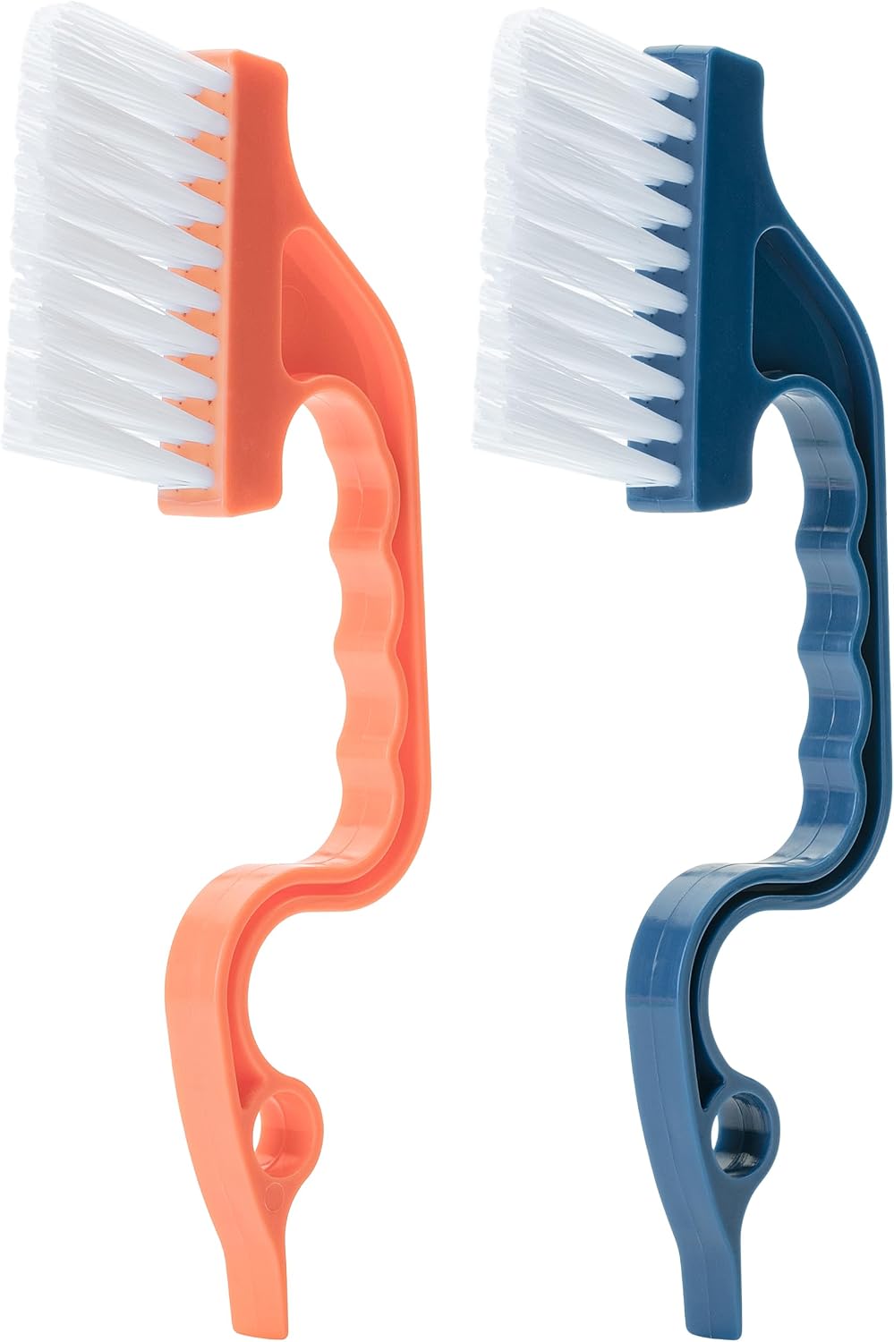 Slick- Window Track Cleaning Brush, 2 Pack, Yellow/Purple Ergonomic Handle, Built-in Scraper, Multipurpose, Window Track Cleaning Tools