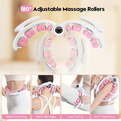 Anti-Cellulite Massage Roller with Handles for Legs & Thighs | Textured roller with detachable handles for legs, thighs and buttocks; compact design for easy storage.