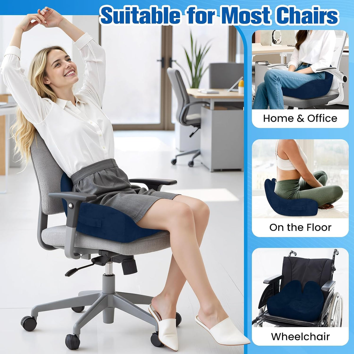 Seat Cushion, Chair Cushions, Memory Foam Office Chair Cushion