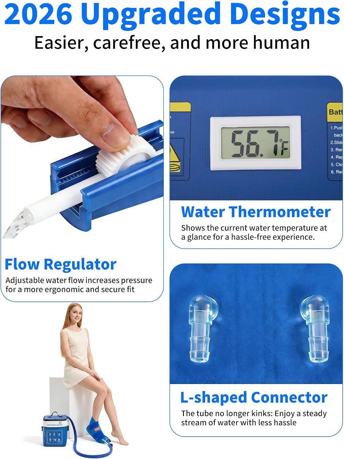 Ankle Foot Ice Pack Wrap for Cold Therapy Machine, Replacement Pad Only for Cryotherapy Unit, Cold Water Therapy for Plantar Fasciitis Relief, Post-Surgery & Injury Recovery - Universal Connector