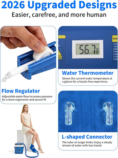 Ankle Foot Ice Pack Wrap for Cold Therapy Machine, Replacement Pad Only for Cryotherapy Unit, Cold Water Therapy for Plantar Fasciitis Relief, Post-Surgery & Injury Recovery - Universal Connector