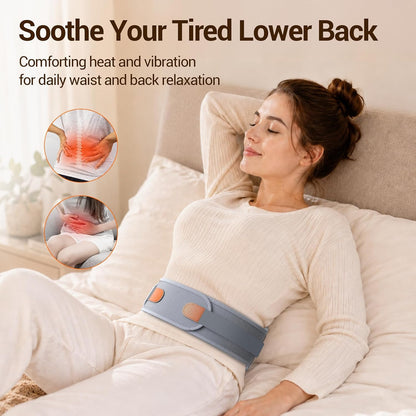 Comfytemp Cordless Heating Pad for Lower Back with Massager Lightweight | Graphene Far Infrared Portable Back Massager, Wearable Rechargeable Heated Waist Belt Wireless, 3 Heat 3 Vibration 30mins Off
