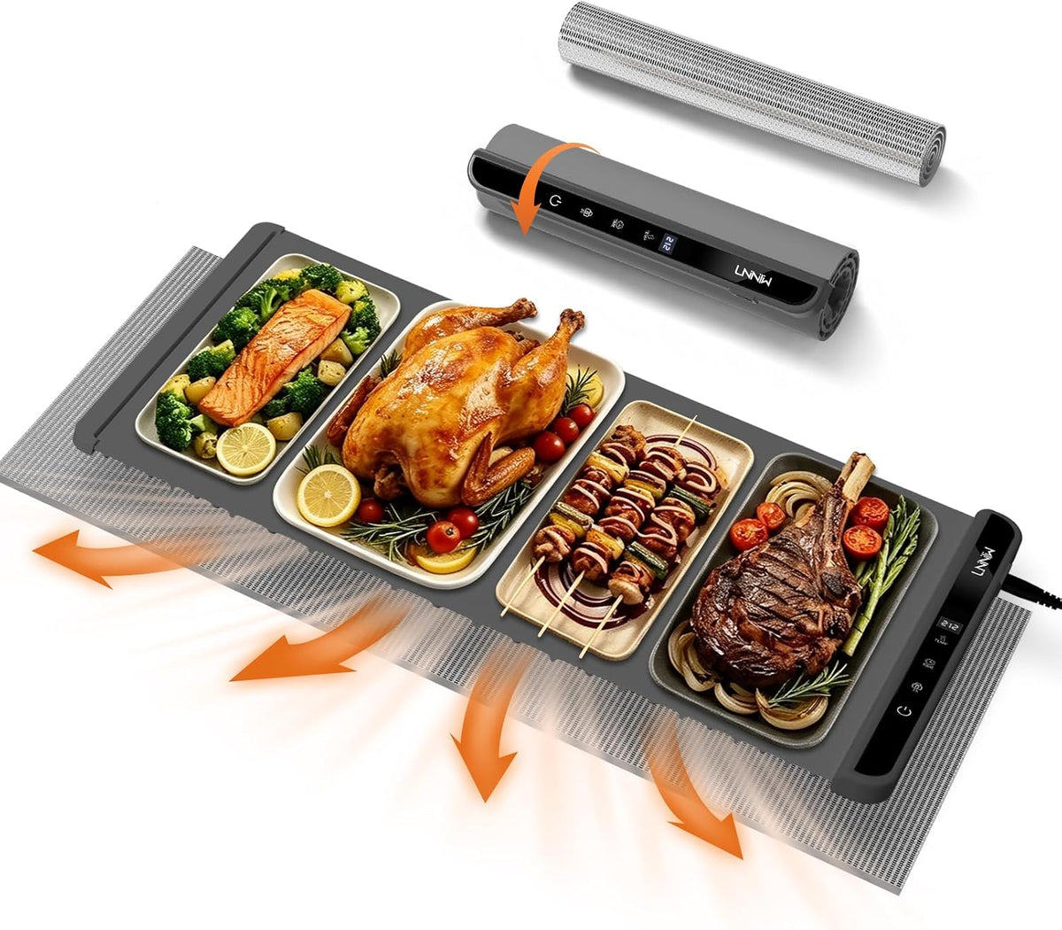 Warming Mat for Food, 26x15 Inch, Off White, Fast Heat, Child Lock