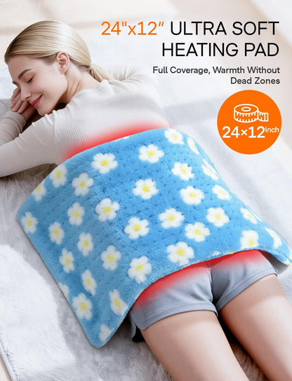 Heating Pad, ALLJOY Cute Heating Pad for Period Cramps & Back Pain, 24"X12"