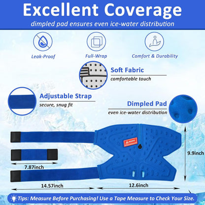 Ankle Foot Ice Pack Wrap for Cold Therapy Machine, Replacement Pad Only for Cryotherapy Unit, Cold Water Therapy for Plantar Fasciitis Relief, Post-Surgery & Injury Recovery - Universal Connector