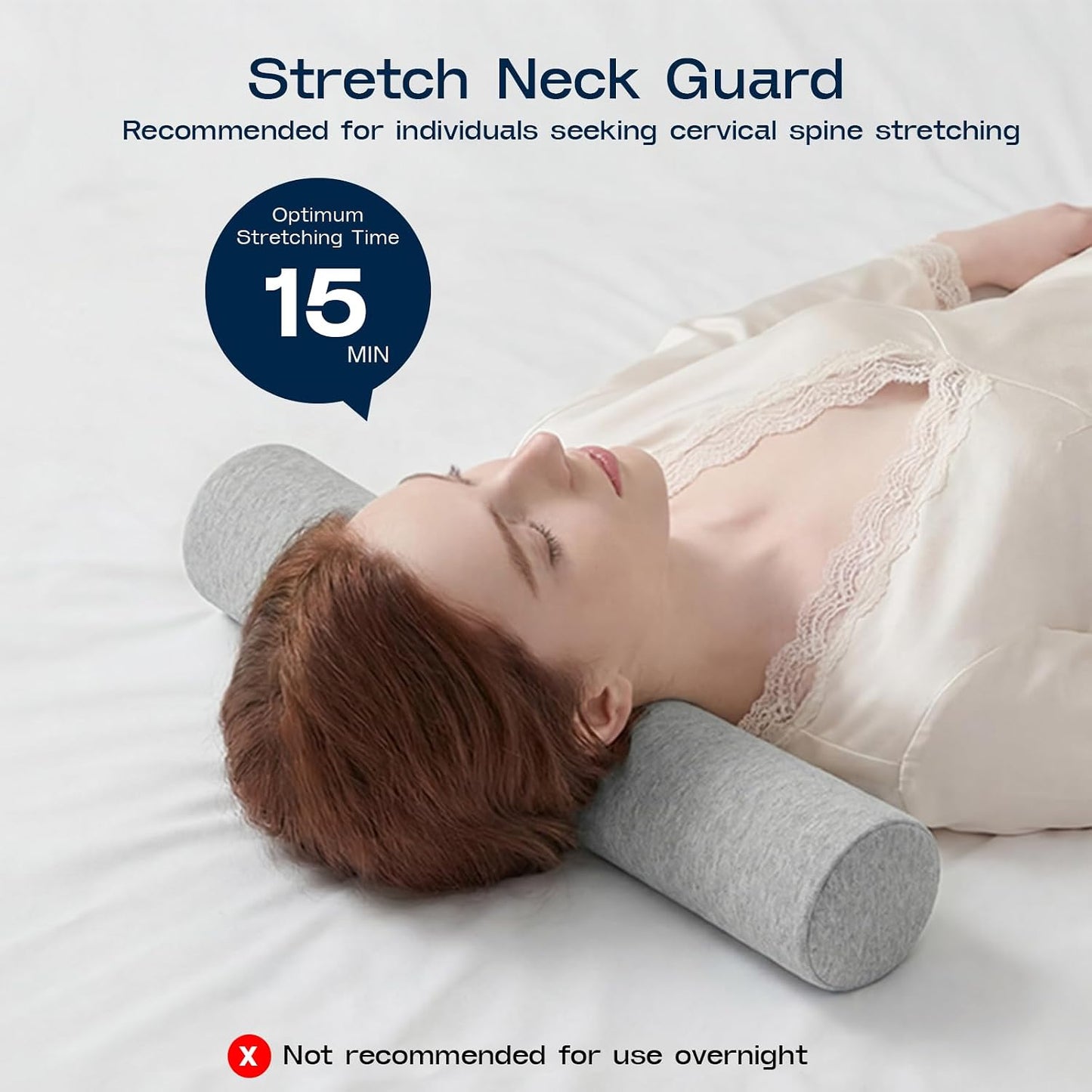Neck Roll Pillow for Neck Pain Relief - Memory Foam Neck Support Pillow for Bed | Round Neck Pillow for Sleeping, 15.7 * 6 * 6 inch (Cool-Blue)