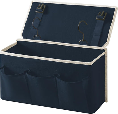 Bedside Caddy/Bedside Storage Organizer Hanging Bag with Three Options,Suitable for home beds, sofas, and dormitory beds—can hold magazines, books, phones, iPads, remote controls. (Gray)