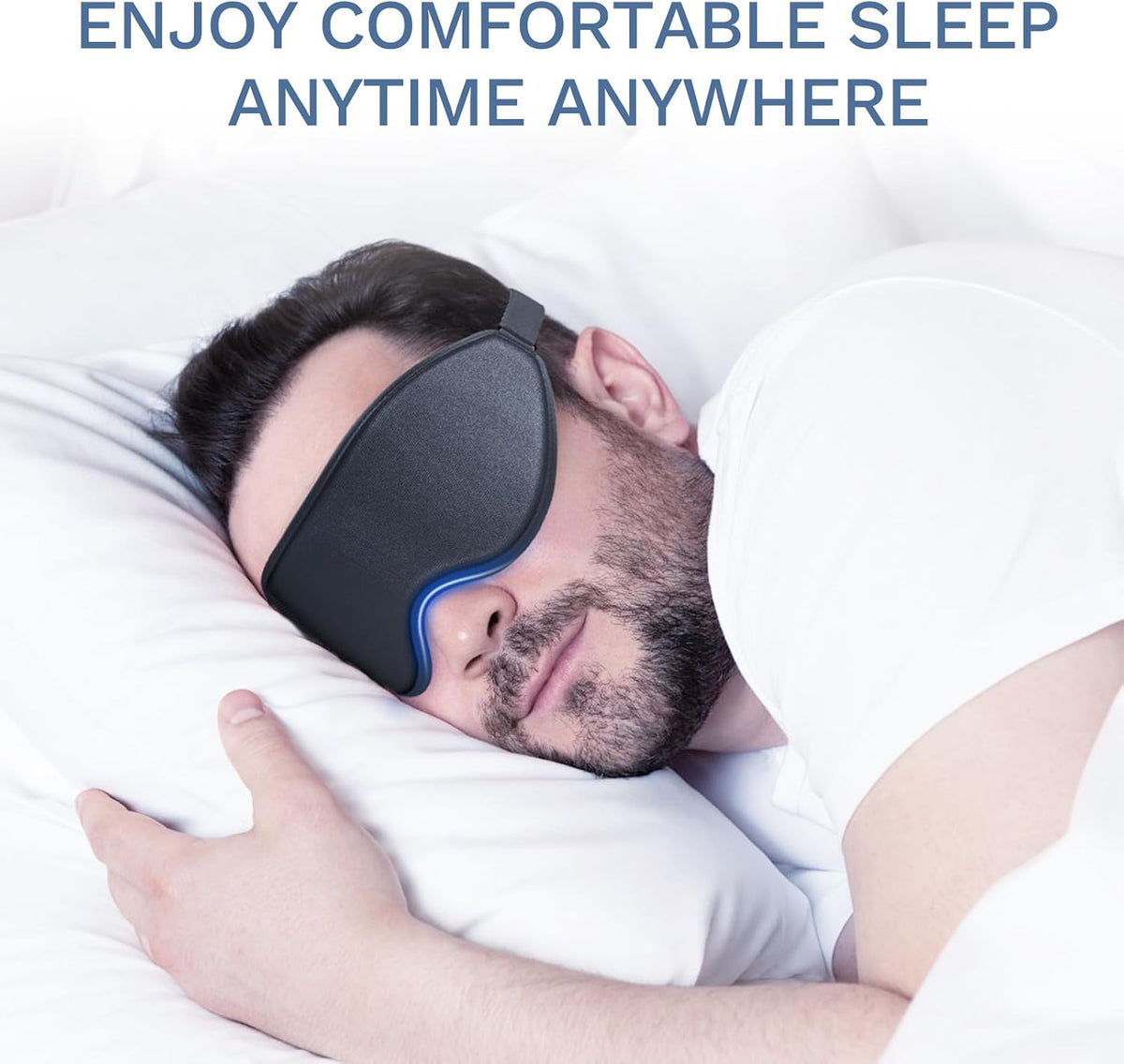 FlyCoco 99% Fully Block Out Light Eye Sleep Mask, 3D Deep Contoured Eyes Cover Zero Pressure, Long Lash Extension Eyes Mask with Adjustable Straps for Sleeping Travel Home Nap Rest Women Men (Pink)