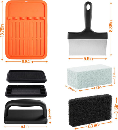 Heavy Duty Griddle Cleaning Brick with Handle | Grill Cleaner for Cleaning Flat top, Pumice Griddle Cleaning Stone Removing Stains for BBQ, Swimming Pool, Sink(5 Pack)