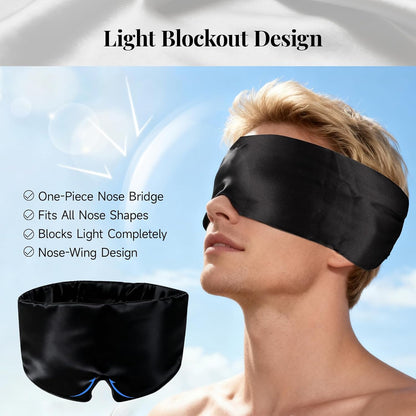 Silk Sleep Mask – 100% Mulberry Silk Eye Mask for Sleeping, Soft Slip Feel, Adjustable Headband, Blackout for Side Sleepers, Men & Women | Soft Slip Feel, Adjustable Headband, Blackout for Side Sleepers, Men & Women