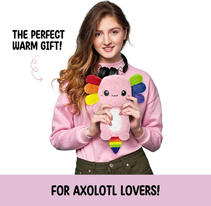 Axolotl Unscented 2Lbs Heating Pad for Neck Shoulders and Back Wrap Microwavable, Heatable 22.5" Cute Warm Stuffed Animals Neck Warmer - Axolotl Gifts for Women Girls and Kids