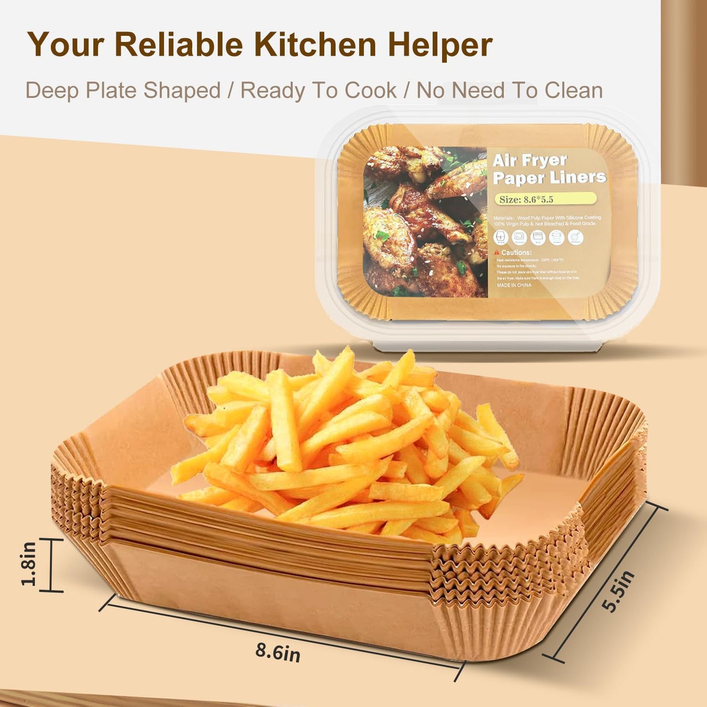 Air Fryer Liners Disposable Paper,100Pcs Airfryer Paper Liners,Non Stick Parchment Paper Liners,Food Grade Air Fryer Accessories for Microwave Oven Steamer 6.3inch Round
