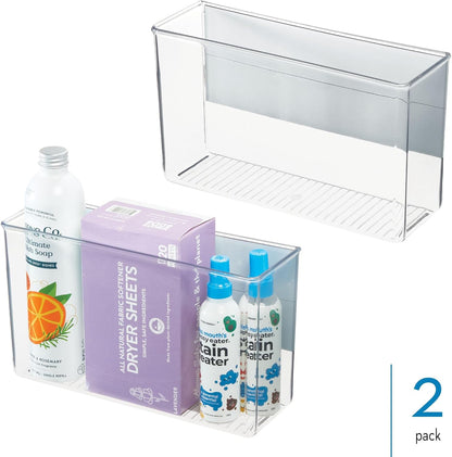 iDesign Magnetic Small Clear Plastic Organizer Bins | Laundry Room Storage
