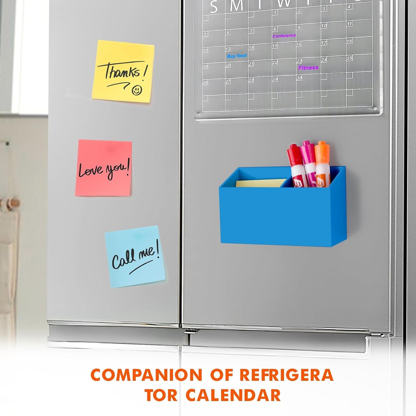 BEYGORM Magnetic Dry Erase Marker Holder for Whiteboard & Refrigerator | Non-slip Acrylic Pen Holder for Classroom, Fridge Magnet, Locker Organizer Accessories, Teacher & School Supplies(Black)