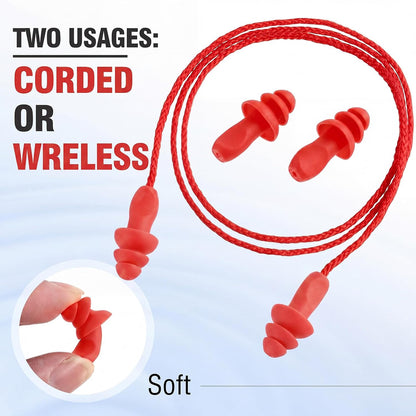 Tondiamo 200 Pairs Ear Plug Bulk with Cord Reusable Silicone, Fresh