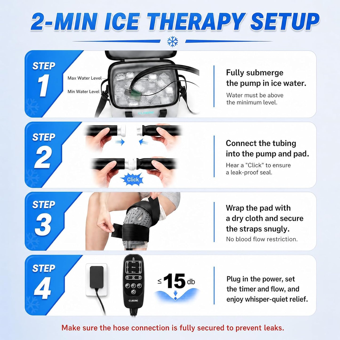 CUEME Ice Machine for Knee After Surgery with Upgraded Strap-Sewn Compression Pad (16.14'' X 14.56''), 20 QT, Programmable Timer Knee Ice Machine, Cold Therapy Machine for Shoulder/Hip/Ankle/Foot