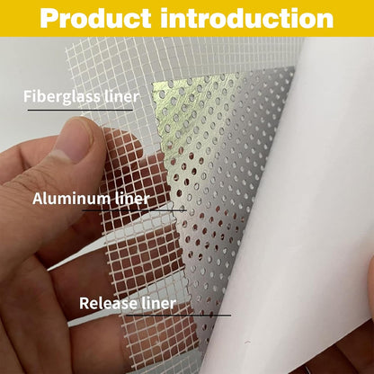 12 X 12 Inch Drywall Repair Kit, Wall Repair Patch Kits for Large Holes | Aluminum Self-Adhesive Mesh Drywall Repair Patch Suitable for Wall and Ceiling, Dry Wall Patch Kit with Scraper and Sandpaper
