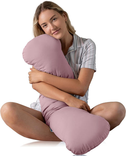 SleepCloud Weighted Body Pillow 6.5lbs, Cooling Tencel Cover, 41” x 10”