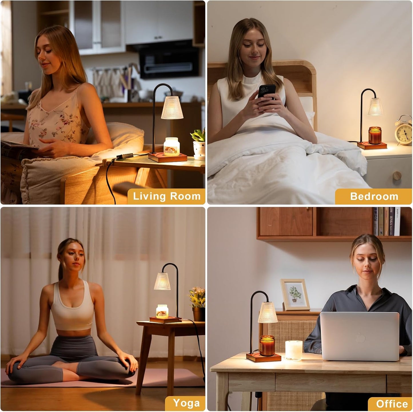Hong-in Candle Warmer Lamp with Timer, House Warming Gifts New Home Decor | Dimmable & Adjustable Height, Electric Wax Warmer for Scented Wax Jar Candles,Gifts for Women Mom Sister