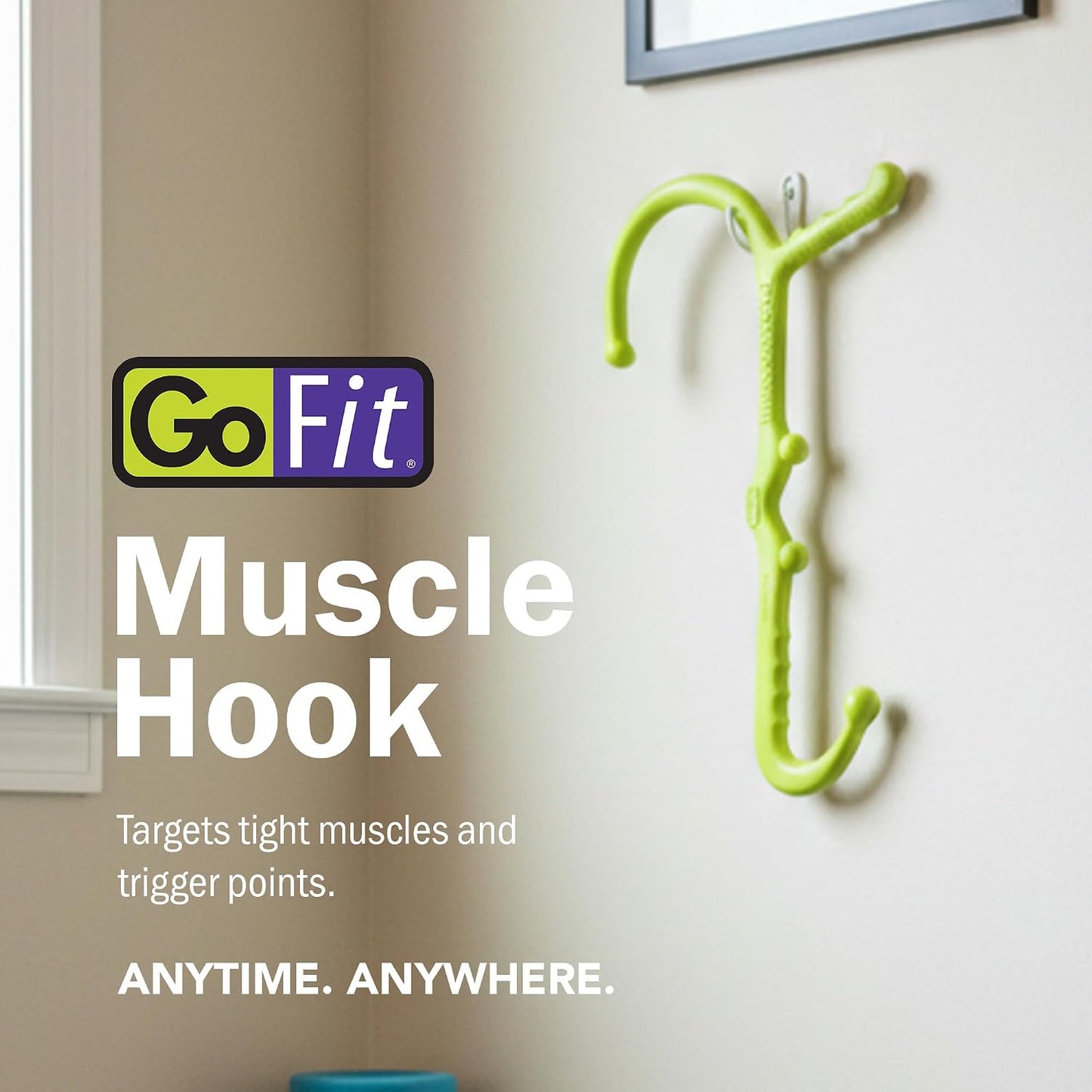 GoFit Muscle Self Massage Hook – Ergonomic Massage Wand for Targeted Muscle Relief, Deep Tissue Trigger Point Therapy, and Myofascial Release