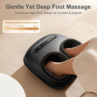 Nekteck Foot Massager with Heat [2026 Upgraded] for Circulation Neuropathy | Electric Shiatsu Foot Massage Machine for Plantar Fasciitis, 3 Intensity Levels, FSA Eligible Gifts for Men & Women