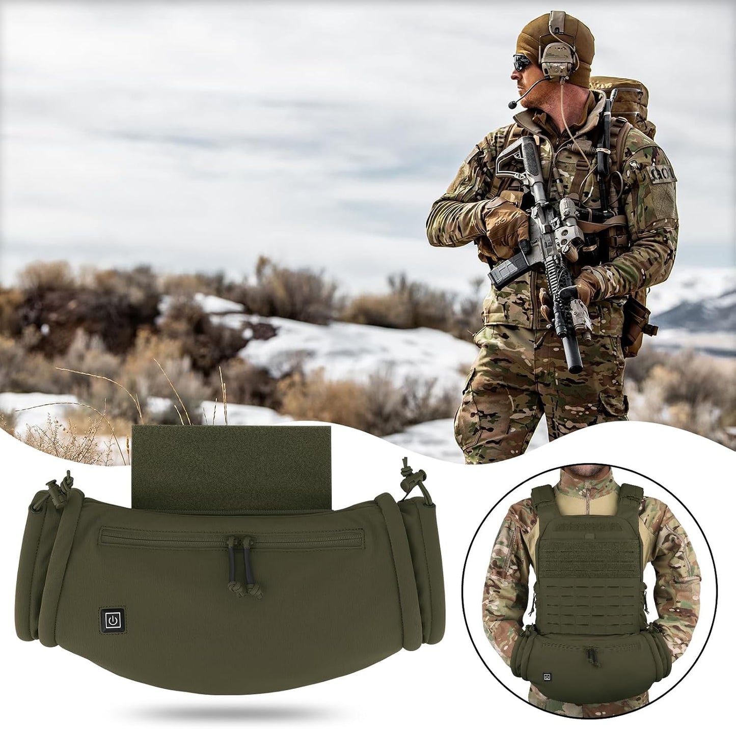 Tactical Hand Warmer,Portable Drop Hanger Waist Handwarmer Pouch for Hunting Golf Camping Fishing, Hiking, Football Winter Outdoor Field Survival.