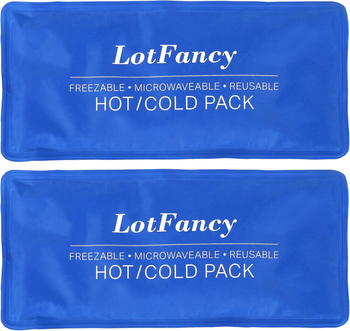 LotFancy Gel Ice Packs, 2pc Reusable Hot Cold Pack for Therapy, Heating Cooling Gel Pad, Pain Relief for Face, Head, TMJ, Wisdom Teeth, Oral Facial Surgery, Sport Injuries, Migraine, Muscle Joint