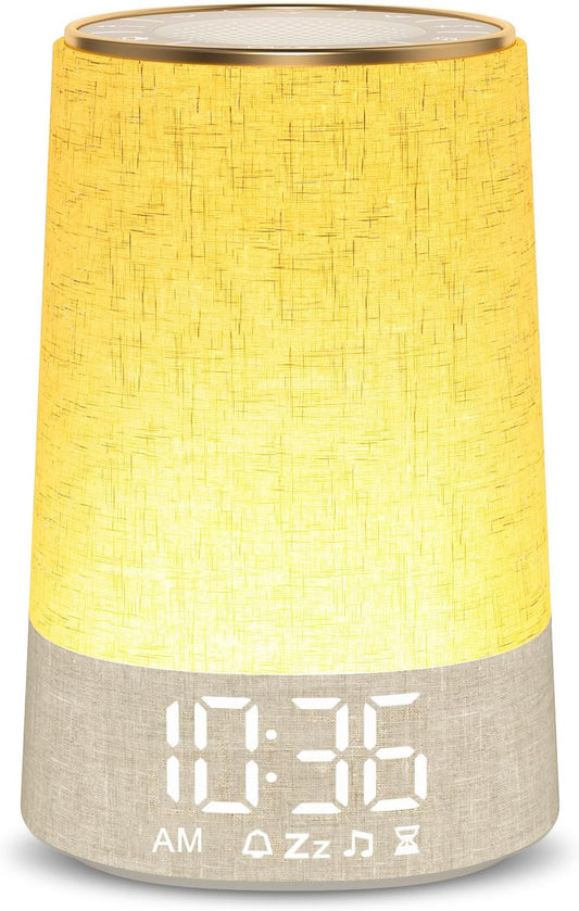 AFEXOA Sunrise Alarm Clock Wake Up Light with 30 Soothing Sounds | White Noise Machine with Alarm Clock for Bedroom, Dimmable Display, 10 Color s Night Light, Heavy Sleepers, Adults & Kids